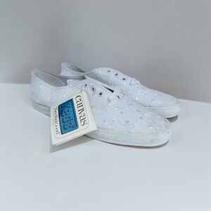 Keds Classic Lace Up Canvas Sneaker Shoes Vintage 90s White Size 10
